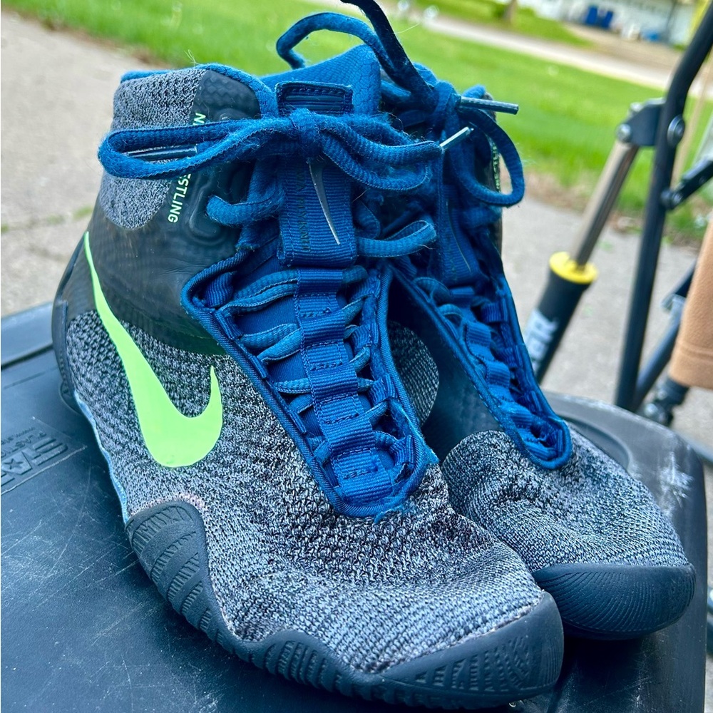 Nike Gray and Neon Green Athletic Shoes